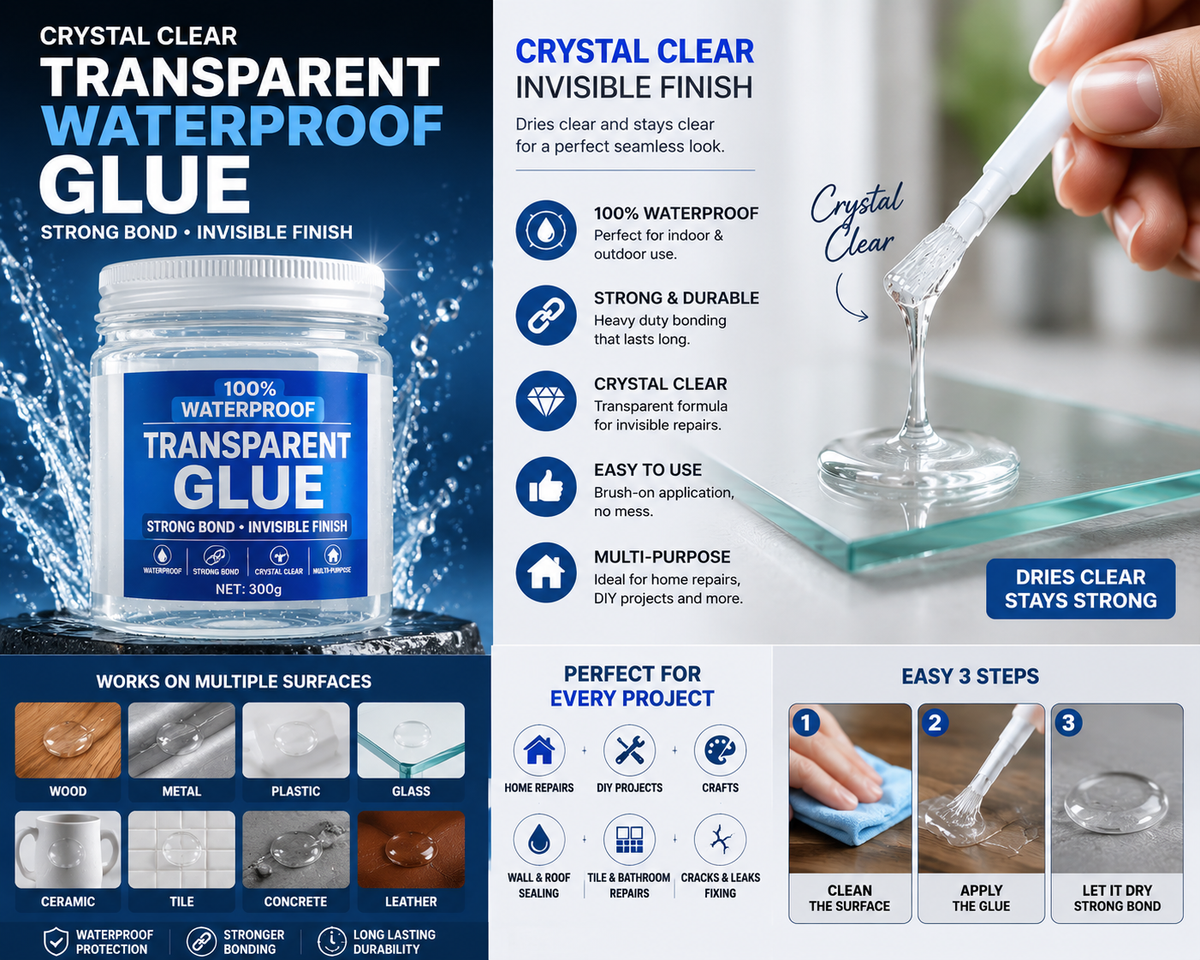 Transparent Waterproof Glue – Strong & Durable Adhesive